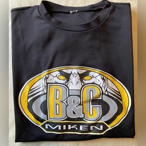 Augusta Black Poly Tee B&C Miken Softball logo XL
